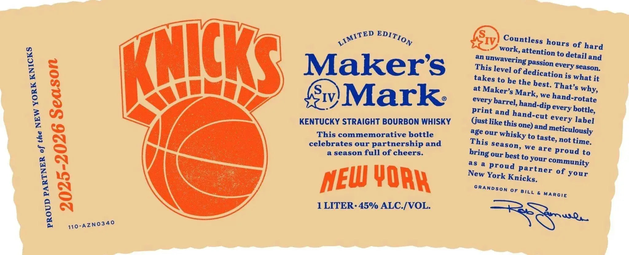 Maker's Mark New York Knicks 2025-2026 Limited Edition Bourbon
