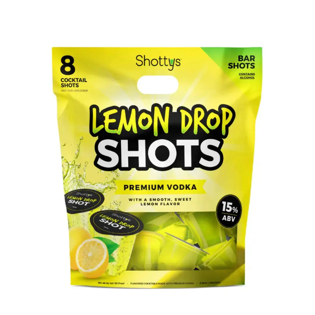 Shottys Lemon Drop Vodka Shots (8-Pack) – Ready-to-Drink Party