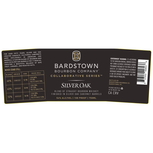 Bardstown Bourbon Collaborative Series Silver Oak: A Unique Blend of Bourbon and California Cabernet - Main Street Liquor