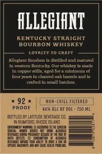 Crafted Excellence: Allegiant Kentucky Straight Bourbon Whiskey Aged 4 Years - Main Street Liquor