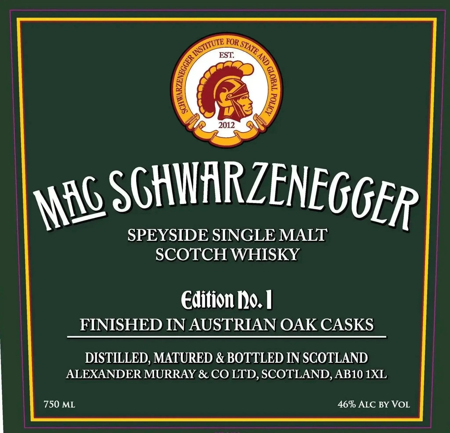 "Crafting Tradition: MacSchwarzenegger Edition No. 1 Whisky in Australian Oak Cask" - Main Street Liquor