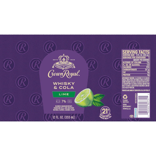 Crown Royal Whisky & Cola Lime: A Refreshing Fusion in a Can - Main Street Liquor