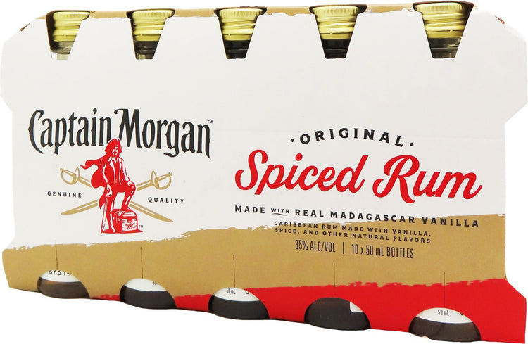 Embark on an Adventure with Captain Morgan Spiced Rum 50ML 10PK - Main Street Liquor