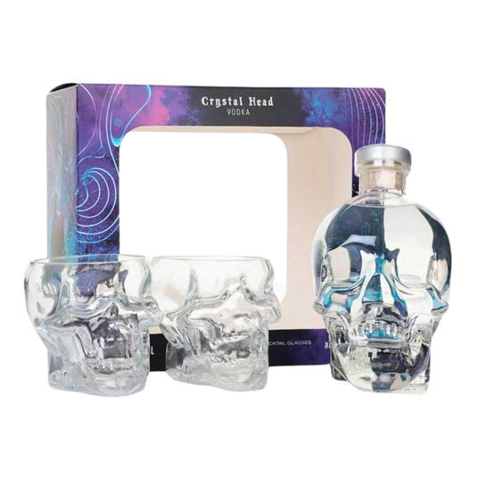 Experience the Crystal Head Aurora Vodka Gift Set with Exclusive Skull Cocktail Glasses - Main Street Liquor