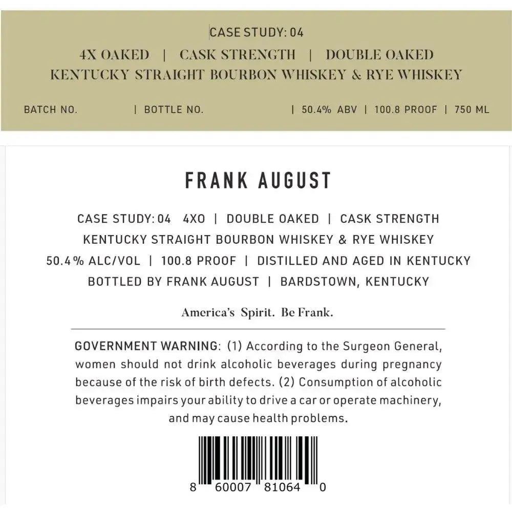 Exploring the Bold Flavors of Frank August Case Study: 04 Whiskey - Main Street Liquor