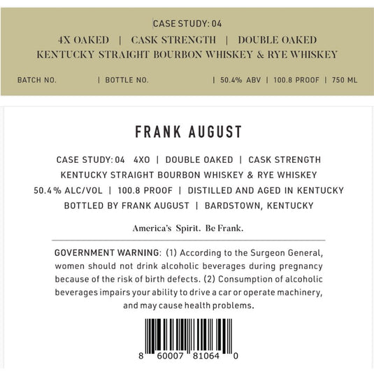 Exploring the Bold Flavors of Frank August Case Study: 04 Whiskey - Main Street Liquor