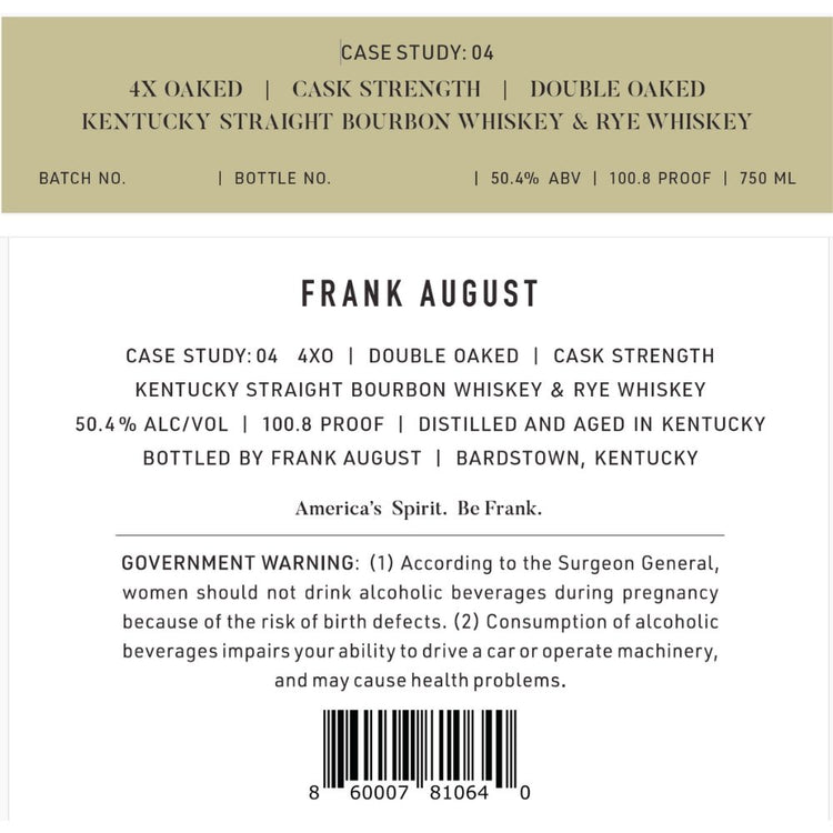 Exploring the Bold Flavors of Frank August Case Study: 04 Whiskey - Main Street Liquor