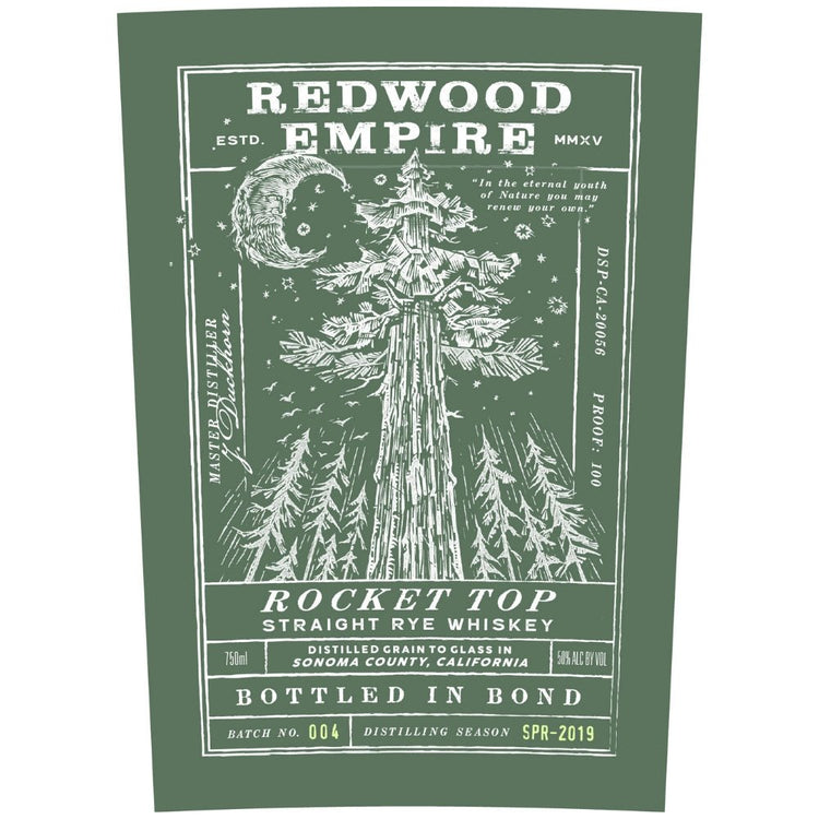 Exploring the Legacy of Redwood Empire Rocket Top Straight Rye Batch 004 - Main Street Liquor