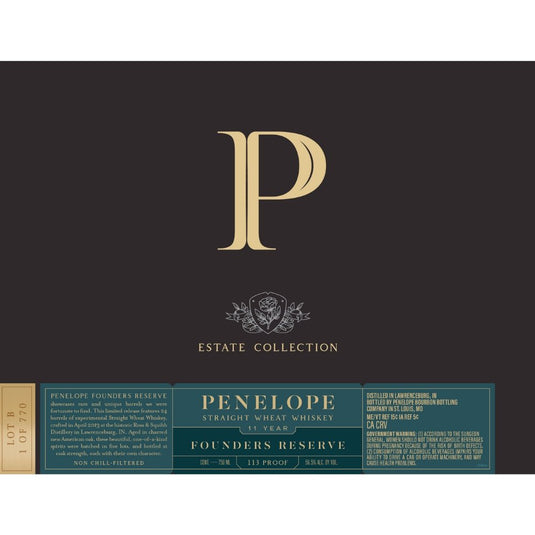 Introducing: Penelope Estate Collection Founder's Reserve 11 Year Old Wheat Whiskey - Main Street Liquor