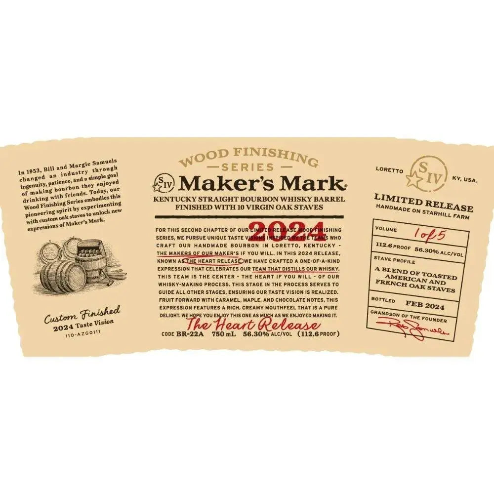 Introducing the Maker's Mark Wood Finishing Series 2024 "The Heart Release" - Main Street Liquor
