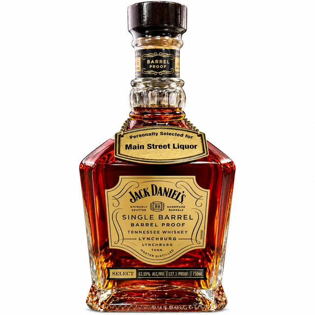 Bottle of Jack Daniel's Single Barrel Barrel Proof Tennessee Whiskey, Main Street Liquor Private Selection Barrel #26-03949