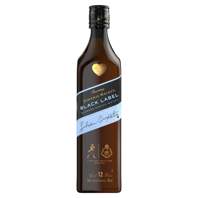 Bottle of Johnnie Walker Black Label x Sabrina Carpenter Limited Edition Blended Scotch Whisky 700mL