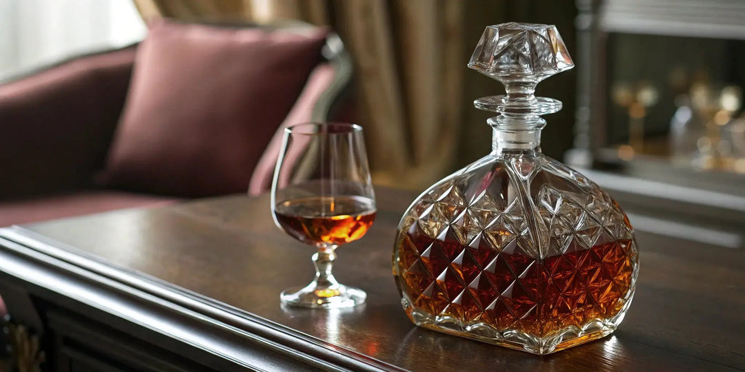 The iconic crystal decanter of Louis 13 cognac, a major factor in its price.