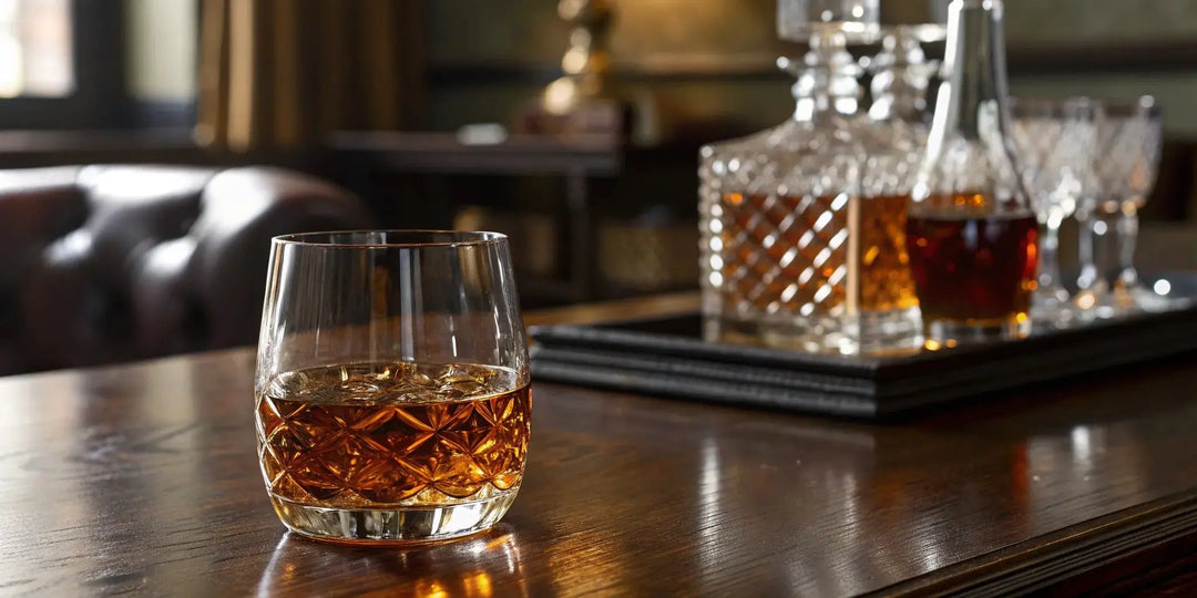 A glass of rare Pappy Van Winkle bourbon ready for a tasting.