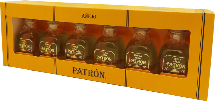 Savor the Richness of Patrón Tequila Añejo 50ml 6pk - Main Street Liquor