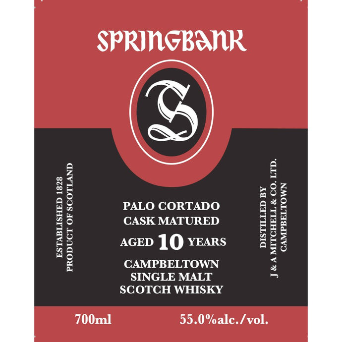 Springbank Palo Cortado Cask Matured 10 Year Old: A Unique and Artisanal Whisky Experience
