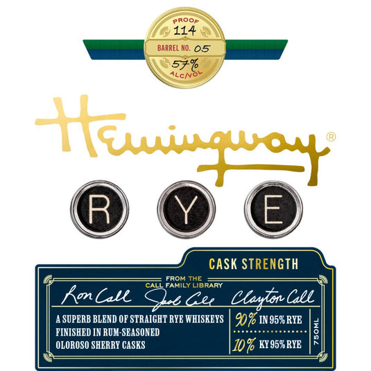 The Signature Edition: Hemingway Cask Strength Rye Whiskey - Main Street Liquor
