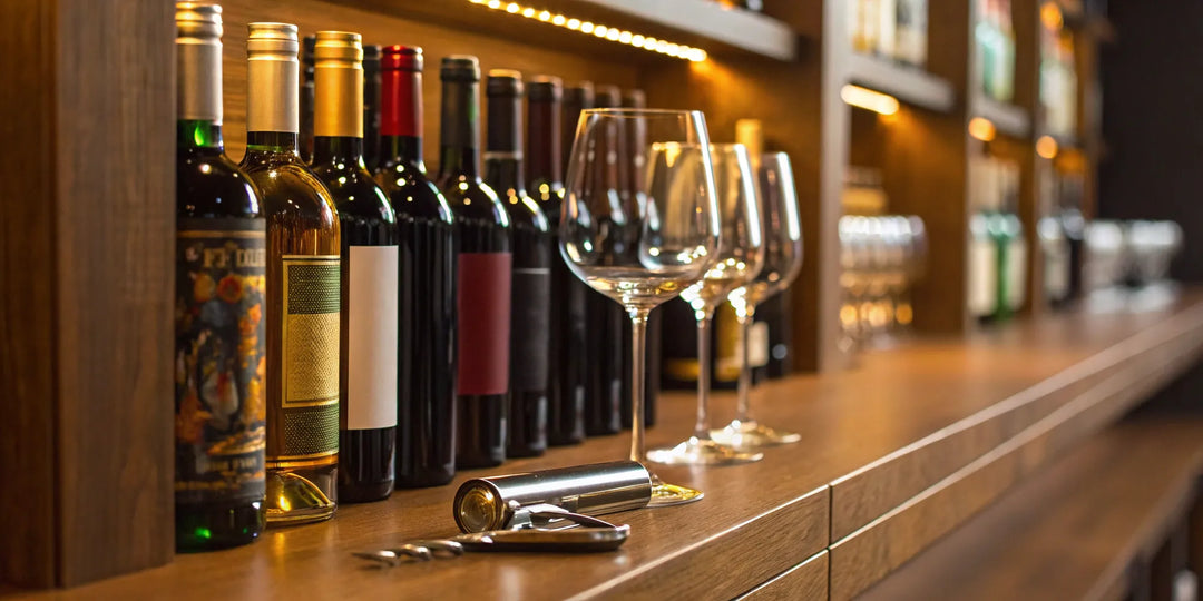 A wide selection of liquor and wine on display at an online store.