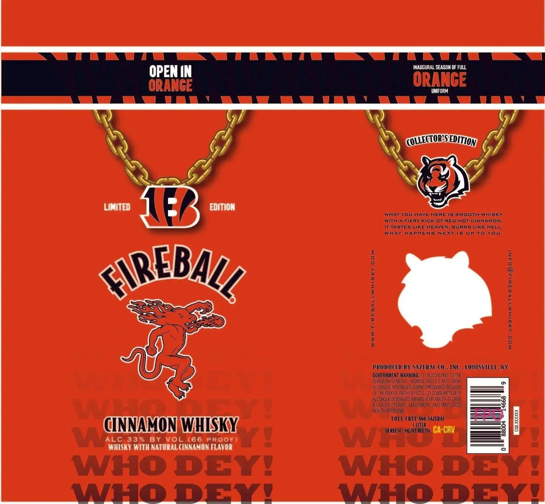 "Unleash the Spirit: Fireball Cinnamon Whisky Bengals Collector's Edition" - Main Street Liquor