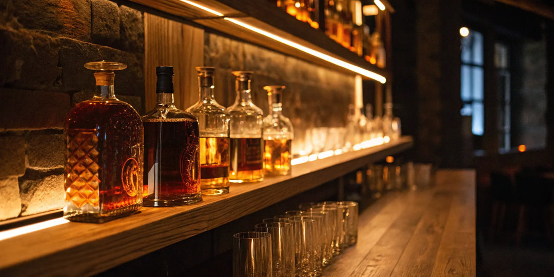 A collection of rare bourbon whiskey bottles available to buy online.