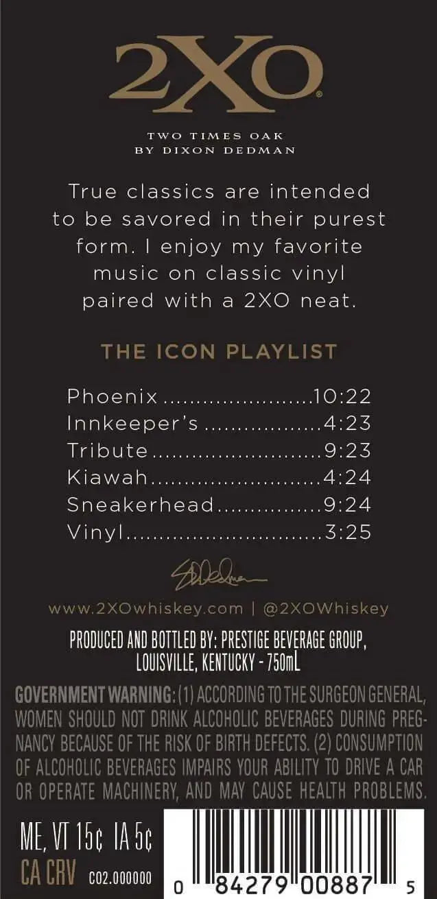 2XO The Vinyl Blend Kentucky Straight Bourbon Whiskey - Main Street Liquor