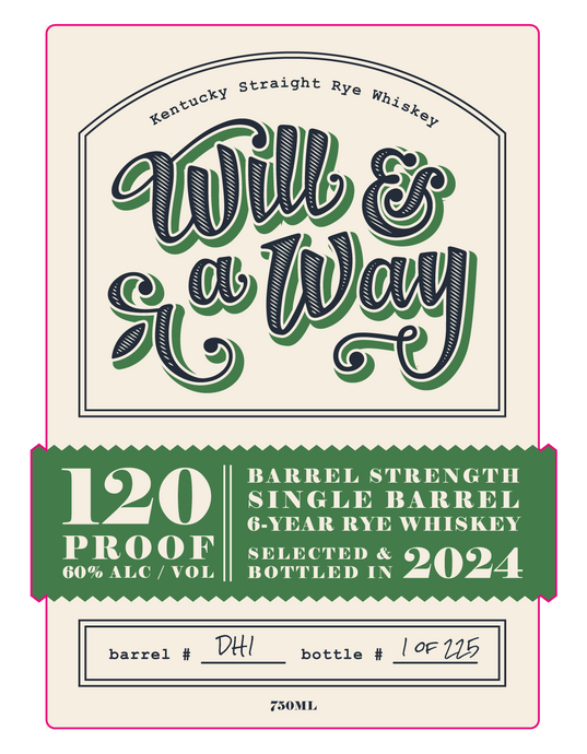 Will & A Way 6-Year Kentucky Straight Rye Whiskey - 120 Proof