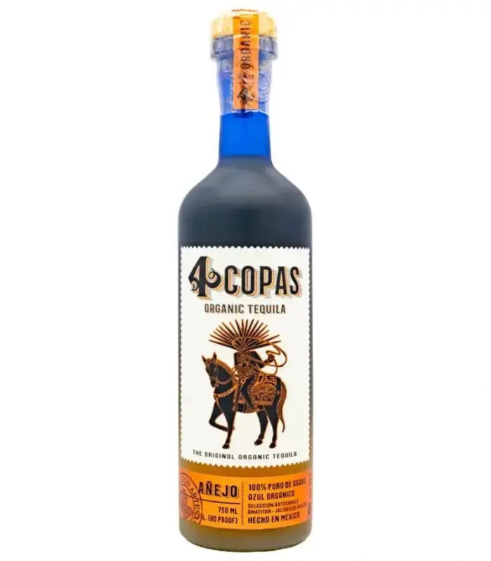 4 Copas Organic Tequila Añejo 750mL - Main Street Liquor