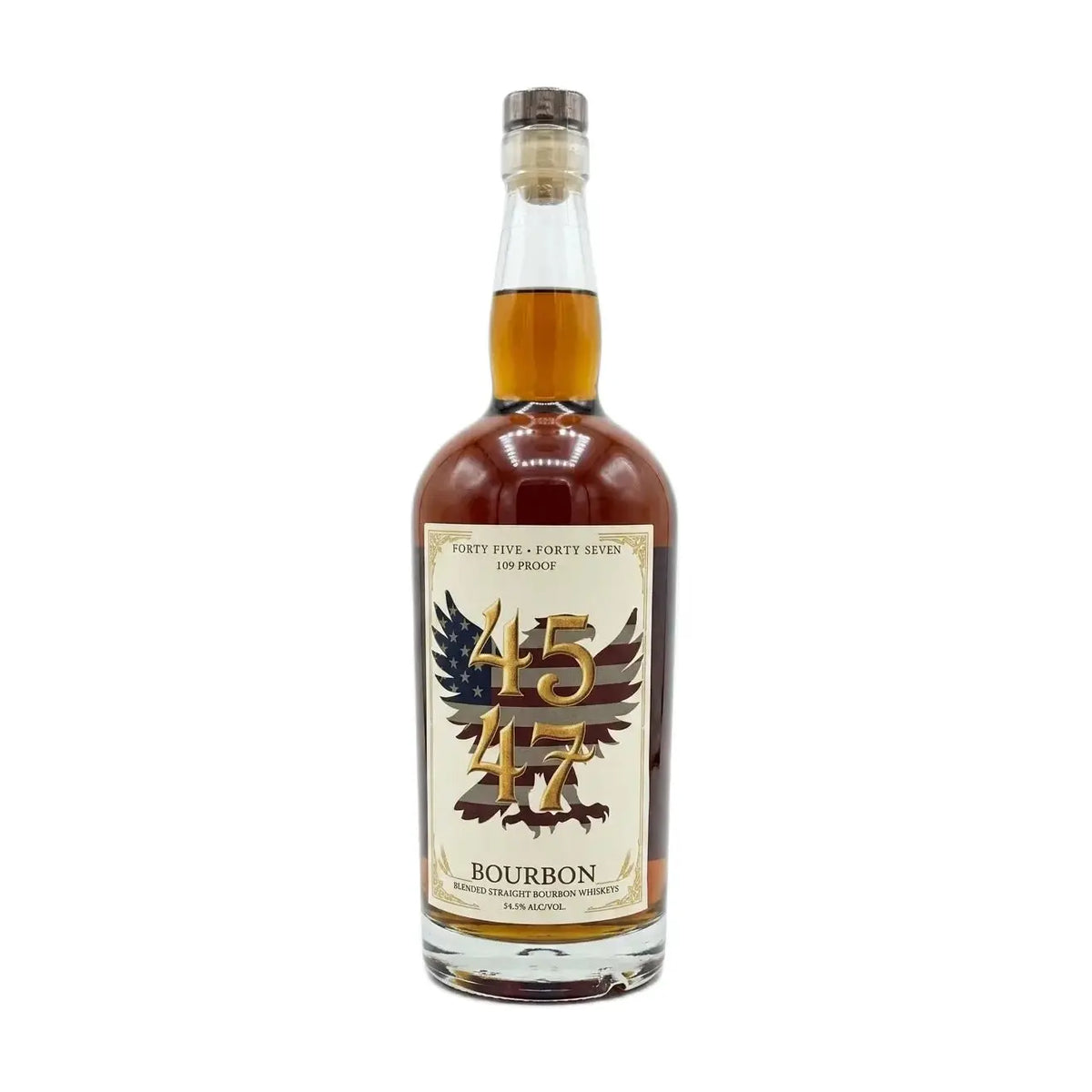 4547 109 Proof Blended Straight Bourbon Whiskey 750mL bottle with gold 45/47 eagle label