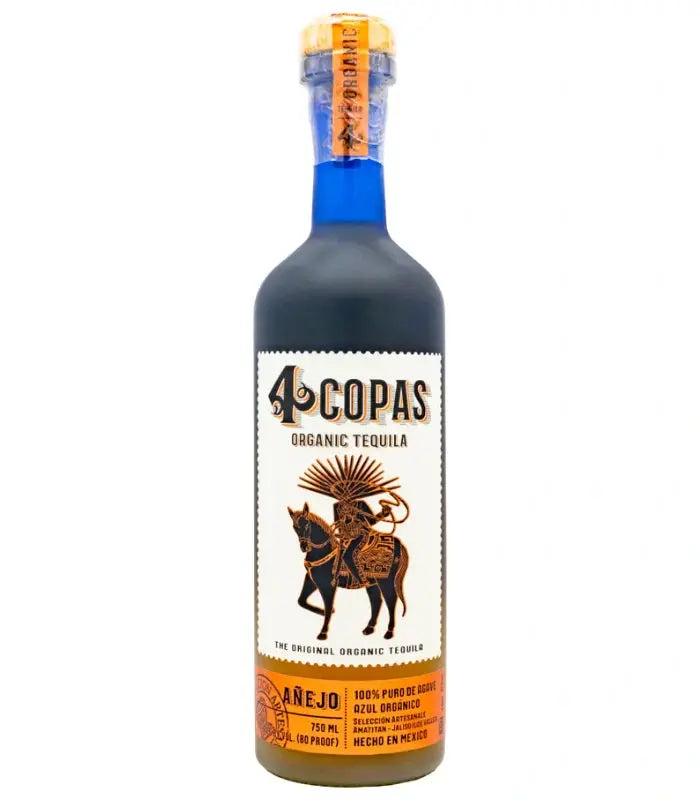 4 Copas Organic Tequila Añejo 750mL 4 Copas Tequila
