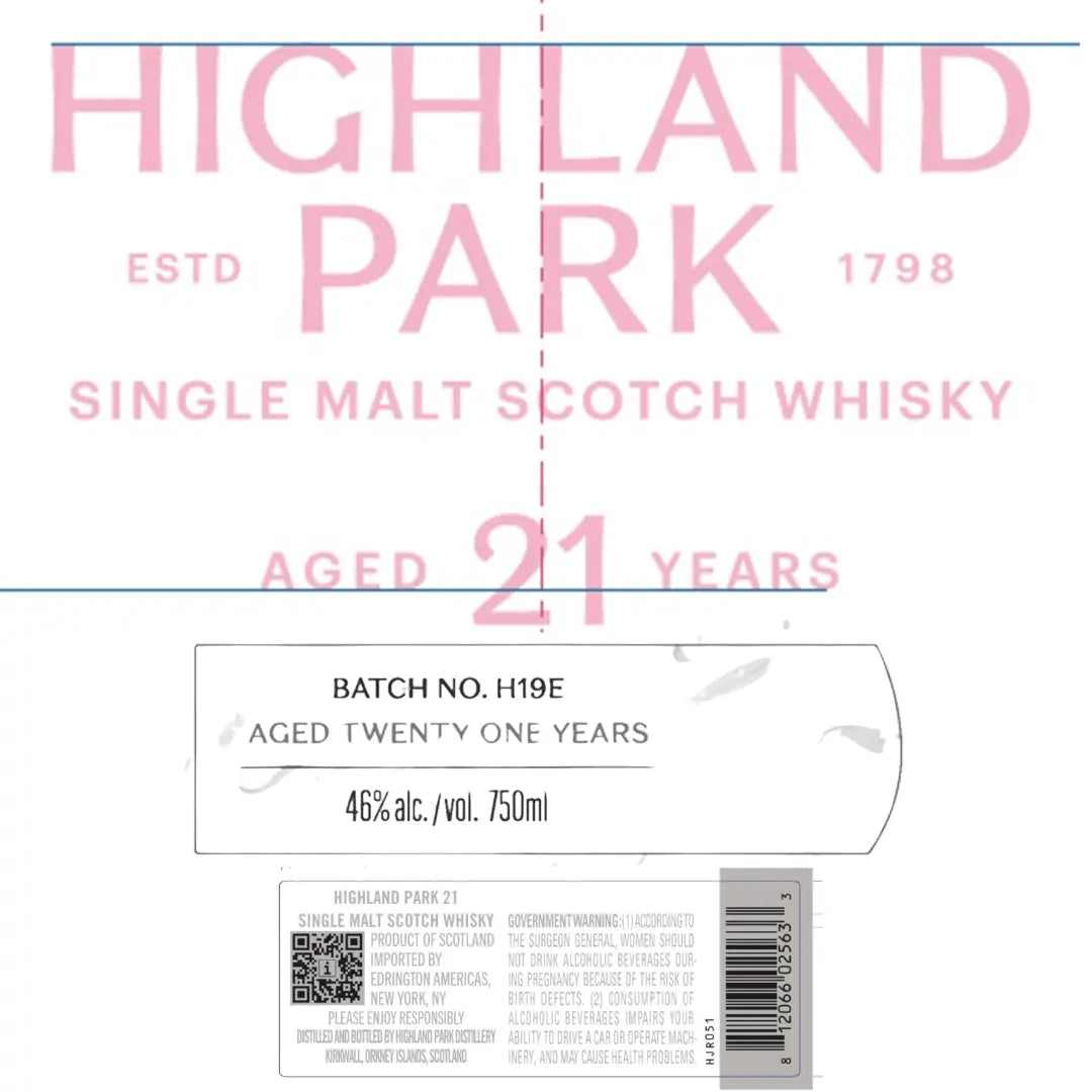 Highland Park 21 Year Old Single Malt Scotch Whisky Highland Park