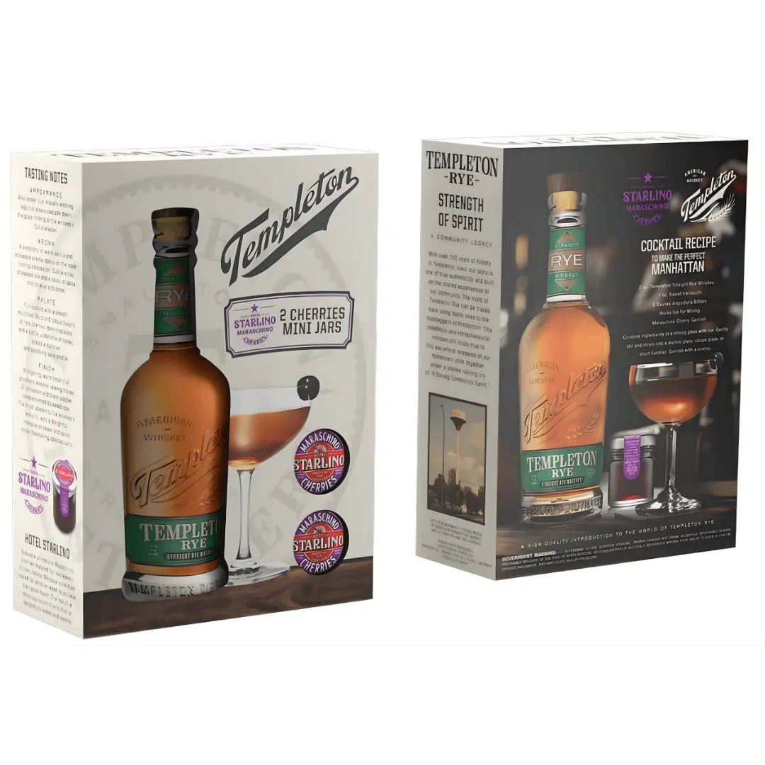 Templeton Rye Whiskey 4 Yr Gift Pack Templeton Rye