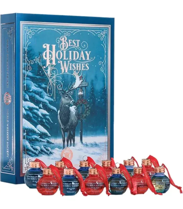 World Whiskey Society Best Holiday Wishes Bourbon Ball Ornament Gift Set World Whisky Society