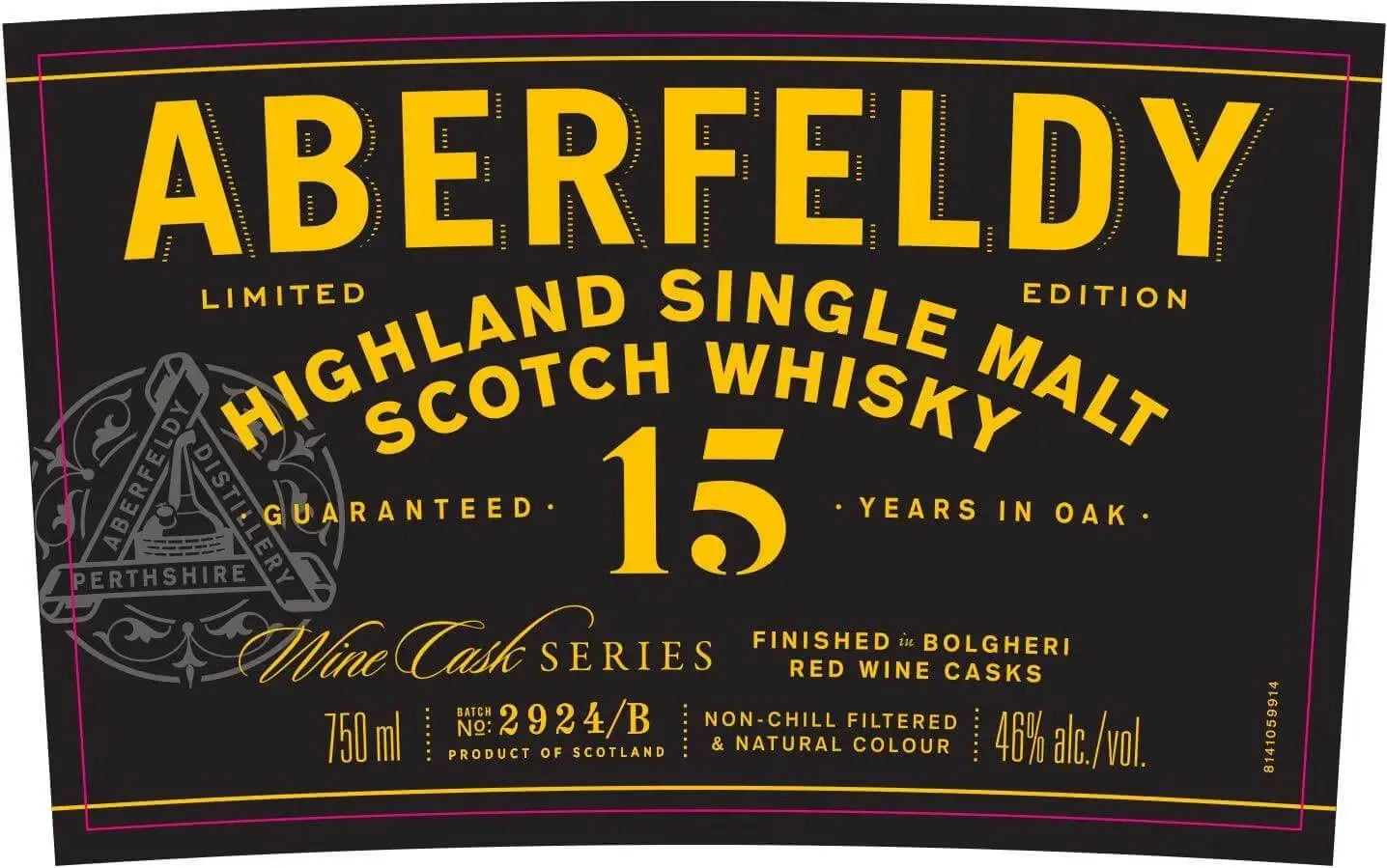 Aberfeldy 15 Year Red Wine Cask Finish Scotch Whisky - Main Street Liquor