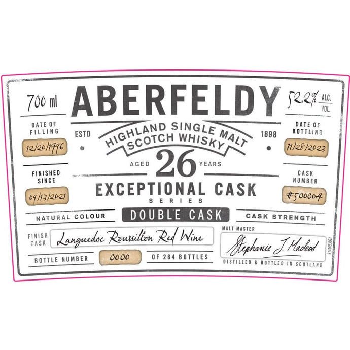 Aberfeldy 26 Year Old Exceptional Cask Series - Main Street Liquor