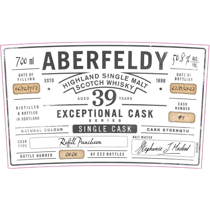 Aberfeldy 39 Year Old Exceptional Cask Series - Main Street Liquor