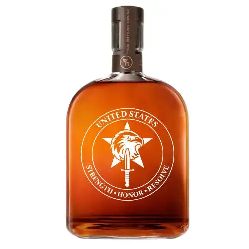 American Resolve – Custom Military Tribute Bourbon Bottle (Woodford Reserve Bottle) - Main Street Liquor