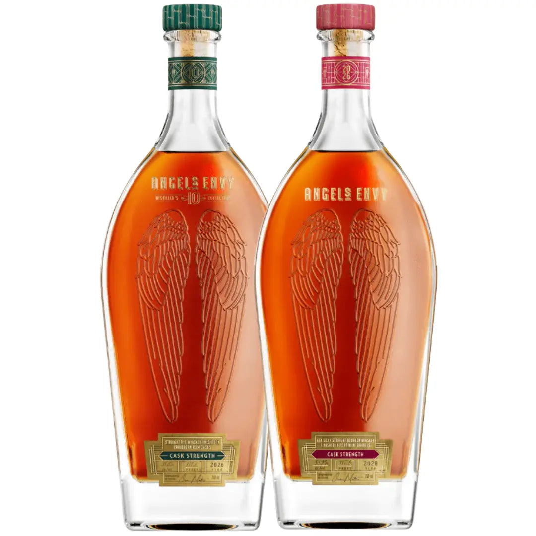 Angel’s Envy Cask Strength 2026 Bundle: 10 Year Cask Strength Rye &amp; 10 Year Cask Strength Bourbon - Main Street Liquor