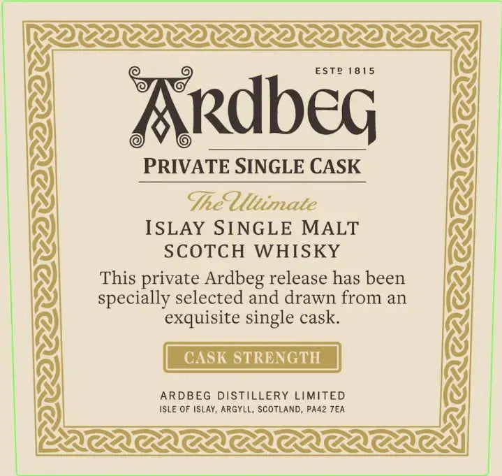 Ardbeg Private Single Cask Islay Scotch Whisky Cask Strength - Main Street Liquor