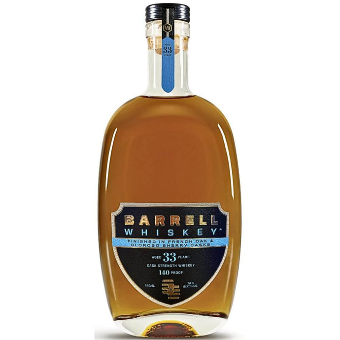 Barrell Craft Spirits Whiskey 33 Year Cask Strength – Finished in French Oak & Oloroso Sherry Casks - Main Street Liquor