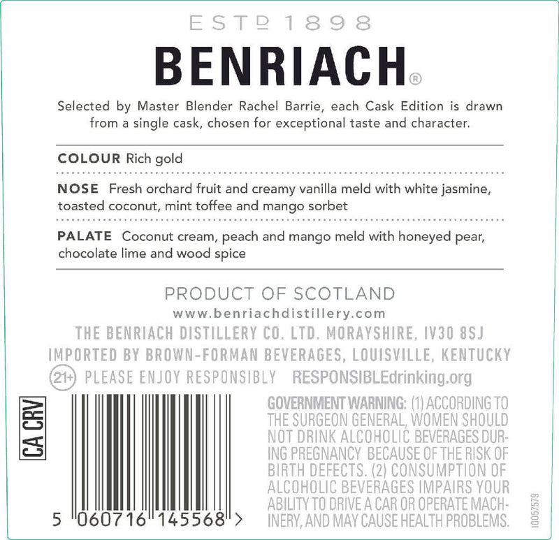 Load image into Gallery viewer, Benriach Cask Edition 1998 Cask No. 1994 - Main Street Liquor
