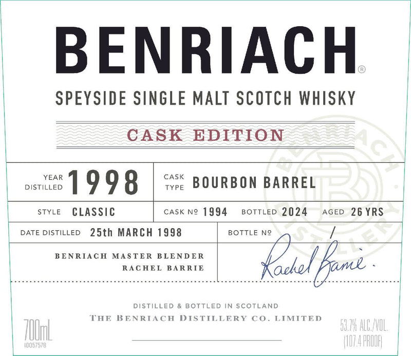 Load image into Gallery viewer, Benriach Cask Edition 1998 Cask No. 1994 - Main Street Liquor
