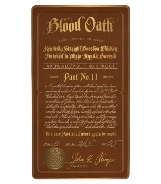 Blood Oath Pact No. 11 Bourbon Whiskey 750mL - Main Street Liquor