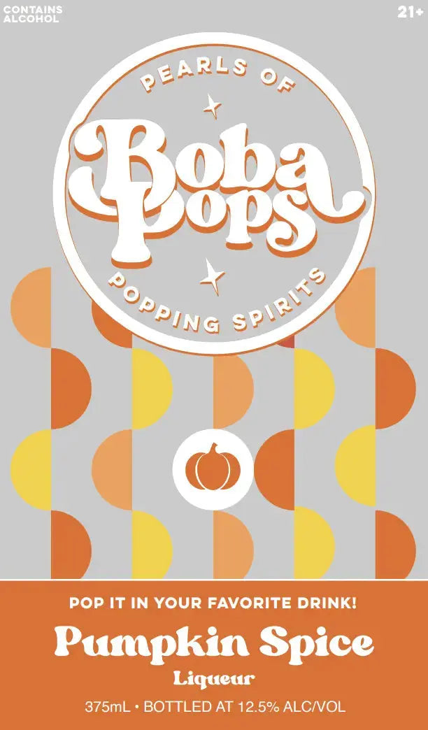 Boba Pops Pumpkin Spice Liqueur Pearls of Popping Spirits 375mL - Main Street Liquor