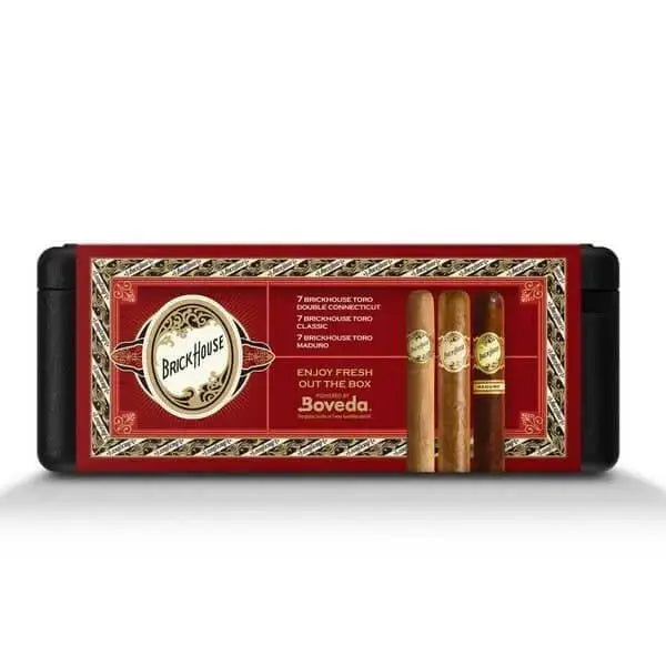 Brick House 21 Premium Cigars Set &amp; Cutter + Personal Humidor by CigarBros - Main Street Liquor