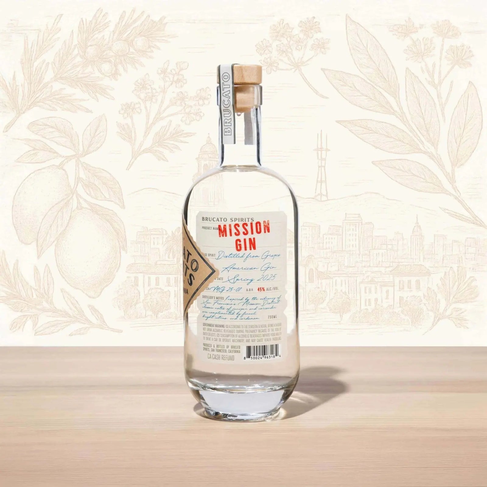 Brucato Mission Gin – California Grape - Based American Gin 750ml - Main Street Liquor