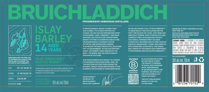 Bruichladdich Islay Barley 14 Year Old Single Malt Scotch Whisky - Main Street Liquor