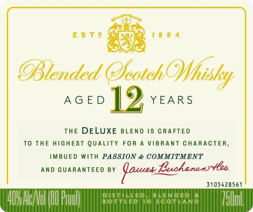 Buchanan’s Deluxe 12 Year Blended Scotch Whisky - Main Street Liquor
