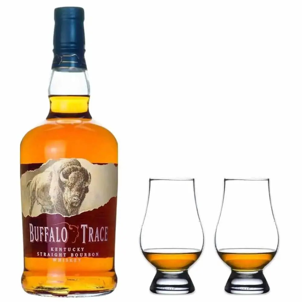 Buffalo Trace Bourbon &amp; Glencairn Whiskey Glass Set - Main Street Liquor