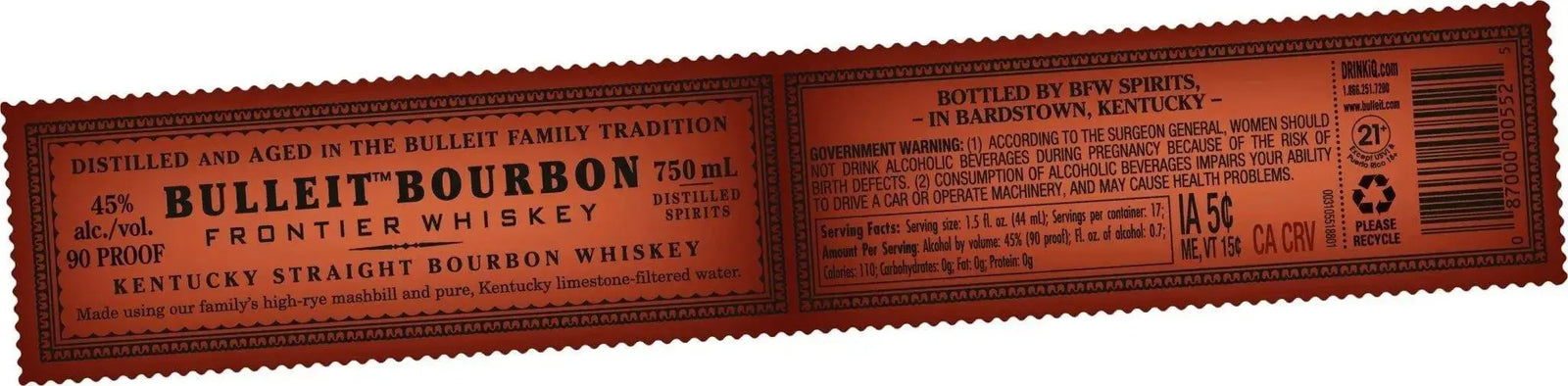 Bulleit Bourbon Frontier Whiskey – Kentucky Straight Bourbon (90 Proof) - Main Street Liquor