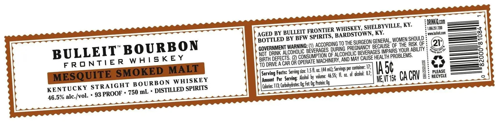 Bulleit Bourbon Mesquite Smoked Malt Kentucky Straight Bourbon Whiskey - Main Street Liquor